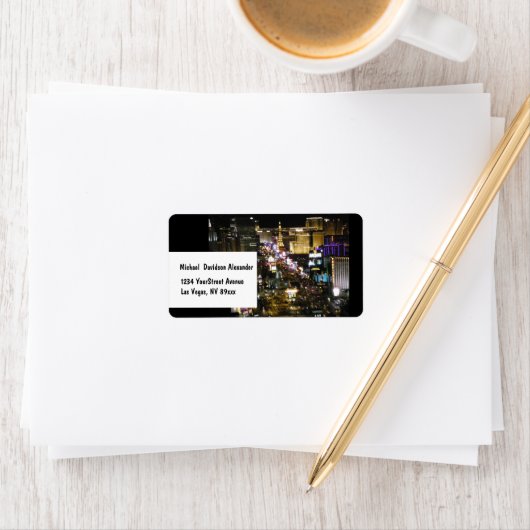 Las Vegas Boulevard Strip Foto Adressaufkleber (Insitu)