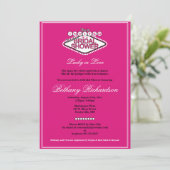 Las Vegas Bridal Dusche Einladung - Hot Pink (Stehend Vorderseite)