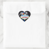 Las Vegas Bride and Groom Initials Herz-Aufkleber (Tasche)