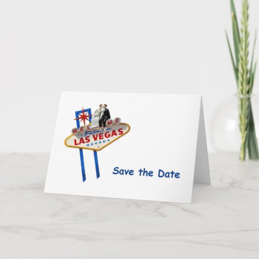 Las Vegas Bride & Groom Toppers Save the Date Kart Ankündigung (Vorderseite)