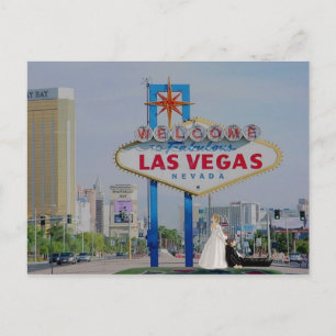 Las Vegas Bride & Groom Wedding Postcard Postkarte