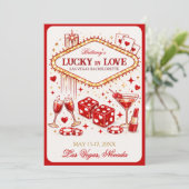 Las Vegas Bride Tribe Casino Party  Einladung (Stehend Vorderseite)