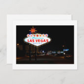 Las Vegas by Night Save the Date Card Ankündigungspostkarte (Vorne/Hinten)