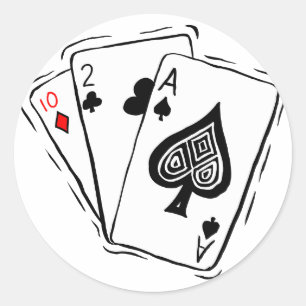 Las Vegas Card Deck Runder Aufkleber