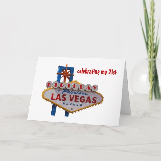 Las Vegas Card zum 21. Geburtstag Karte (Vorderseite)