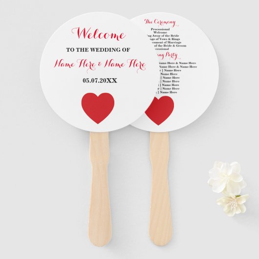 Las Vegas Casino Ace of Hearts Wedding Programm Fa Fächer (Vorne und Hinten)