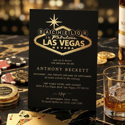 Las Vegas Casino Bachelor Party Einladung