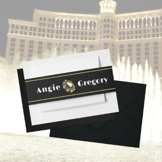 Las Vegas Casino Chip Black Gold Herzlich Willkomm Einladungsbanderole