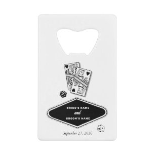 Las Vegas Casino Destination Hochzeit Schwarz Weiß Geldbeutel Flaschenöffner