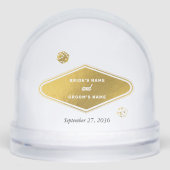 Las Vegas Casino Destination Wedding Gold White Schneekugeln (Vorderseite)