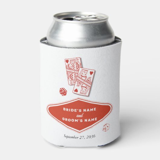 Las Vegas Casino Destination Wedding Red White Dosenkühler (Kanne Vorderseite)