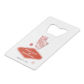 Las Vegas Casino Destination Wedding Red White Geldbeutel Flaschenöffner (Vorderseite Schrägansicht)