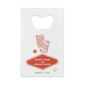 Las Vegas Casino Destination Wedding Red White Geldbeutel Flaschenöffner (Rückseite)