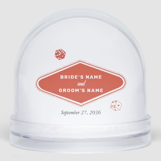 Las Vegas Casino Destination Wedding Red White  Schneekugeln (Vorderseite)