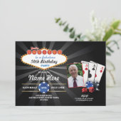 Las Vegas Casino Foto Einladung Party (Stehend Vorderseite)