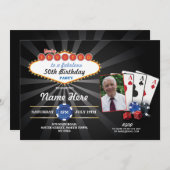 Las Vegas Casino Foto Einladung Party (Vorne/Hinten)