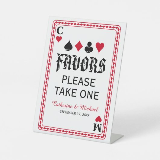 Las Vegas Casino Gastgeschenke Hochzeiten Sockelschild (Vorderseite)