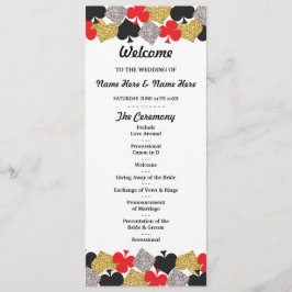 Las Vegas Casino Glitzer Cards Hochzeitsprogramm Programm