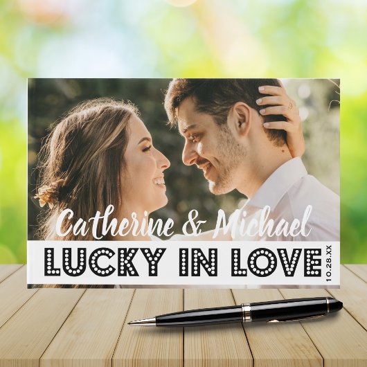 Las Vegas Casino Hochzeit Foto Black & White Gästebuch