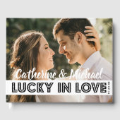 Las Vegas Casino Hochzeit Foto Black & White Gästebuch (Vorderseite)