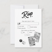 Las Vegas Casino Hochzeit in Urlaubsort Black RSVP Karte (Vorderseite)