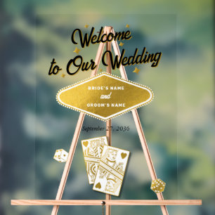 Las Vegas Casino Hochzeit in Urlaubsort Gold Acrylschild