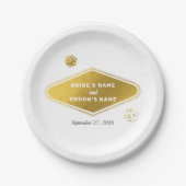 Las Vegas Casino Hochzeit in Urlaubsort Gold Pappteller (Vorderseite)