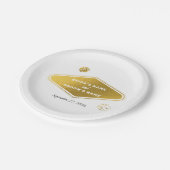 Las Vegas Casino Hochzeit in Urlaubsort Gold Pappteller (Schrägansicht)