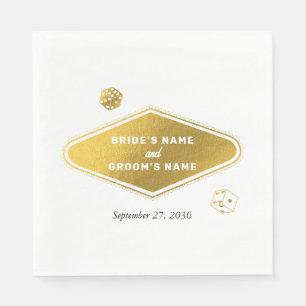 Las Vegas Casino Hochzeit in Urlaubsort Gold Serviette