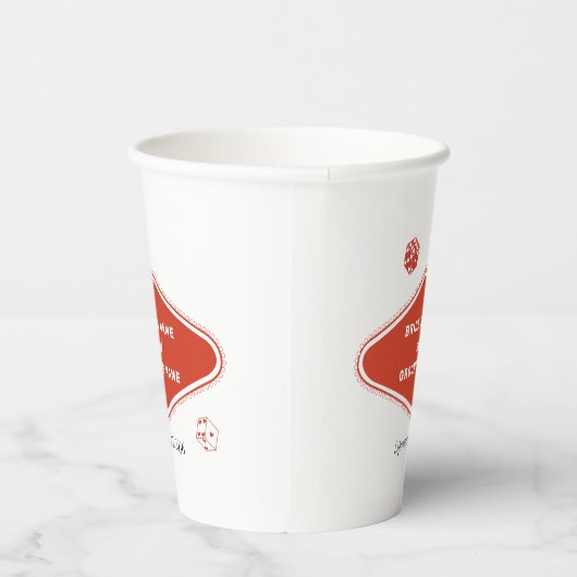 Las Vegas Casino Hochzeit in Urlaubsort Red White Pappbecher (Rechts)