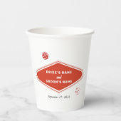 Las Vegas Casino Hochzeit in Urlaubsort Red White Pappbecher (Vorderseite)