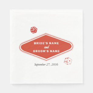 Las Vegas Casino Hochzeit in Urlaubsort Red White Serviette