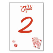Las Vegas Casino Hochzeit in Urlaubsort Red White Tischnummer (Rückseite)