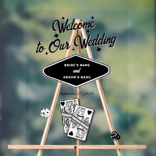 Las Vegas Casino Hochzeit in Urlaubsort Schwarz-we Acrylschild