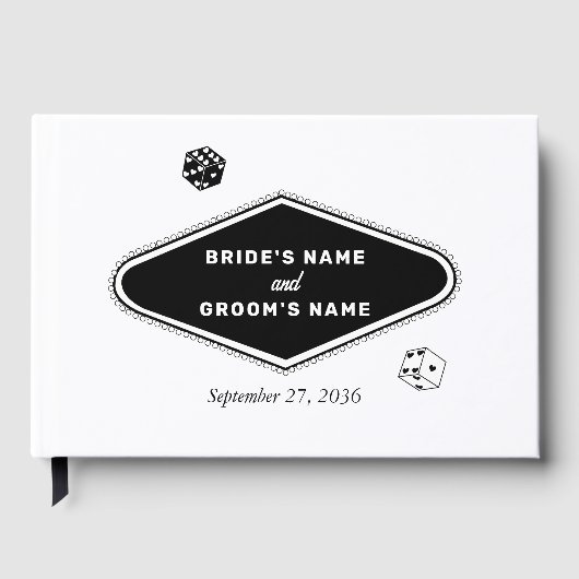 Las Vegas Casino Hochzeit in Urlaubsort Schwarz-we Gästebuch (Vorderseite)