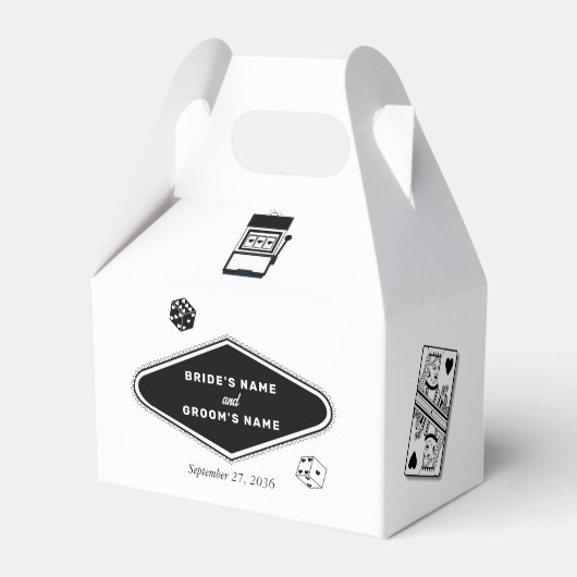 Las Vegas Casino Hochzeit in Urlaubsort Schwarz-we Geschenkschachtel (Vorderseite)