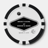 Las Vegas Casino Hochzeit in Urlaubsort Schwarz-we Pokerchips (Vorderseite)