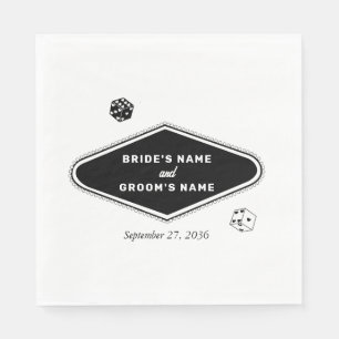 Las Vegas Casino Hochzeit in Urlaubsort Schwarz-we Serviette