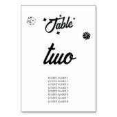 Las Vegas Casino Hochzeit in Urlaubsort Schwarz-we Tischnummer (Rückseite)