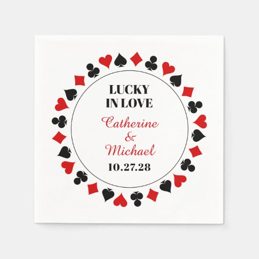 Las Vegas Casino Lucky In Liebe Hochzeit Serviette (Vorderseite)