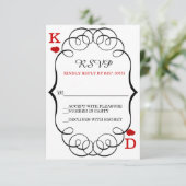 Las Vegas Casino Modernes Chic Wedding RSVP Karte (Stehend Vorderseite)