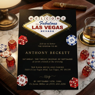 Las Vegas Casino Nacht Junggesellenabschied Einladung
