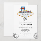 Las Vegas Casino Night Bachelor Party Einladung (Vorne/Hinten)