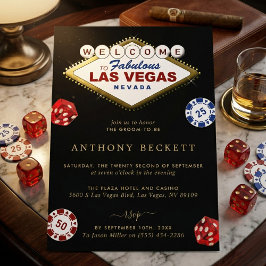 Las Vegas Casino Night Bachelor Party Einladung