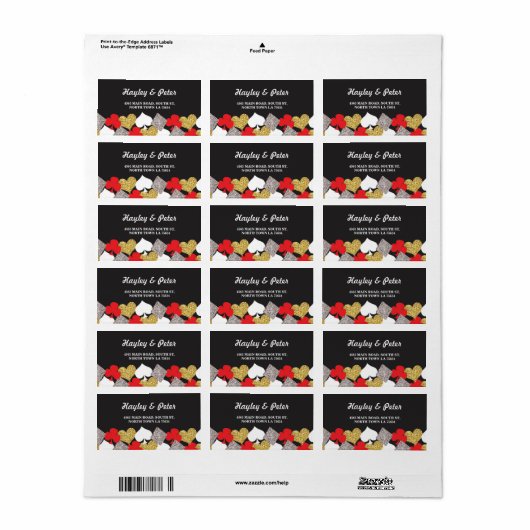 Las Vegas Casino Night Party Adressenaufkleber Adressaufkleber (Vorne)