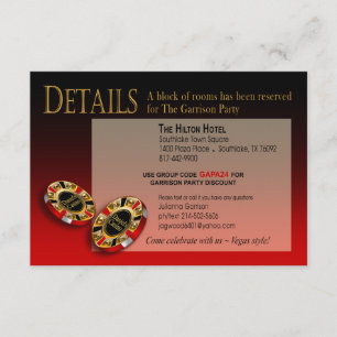 Las Vegas Casino Party Details   rot schwarz gold Einladung
