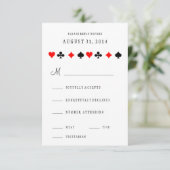 Las Vegas Casino Poker Cards Wedding RSVP Card (Stehend Vorderseite)