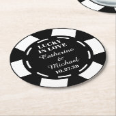 Las Vegas Casino Poker Chip Gastgeschenk Hochzeit Runder Pappuntersetzer (Angewinkelt)