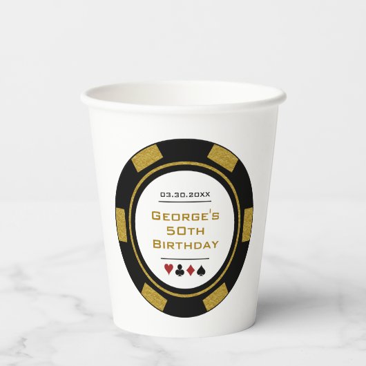 Las Vegas Casino Poker Chip New Orleans Club Pappbecher (Rückseite)