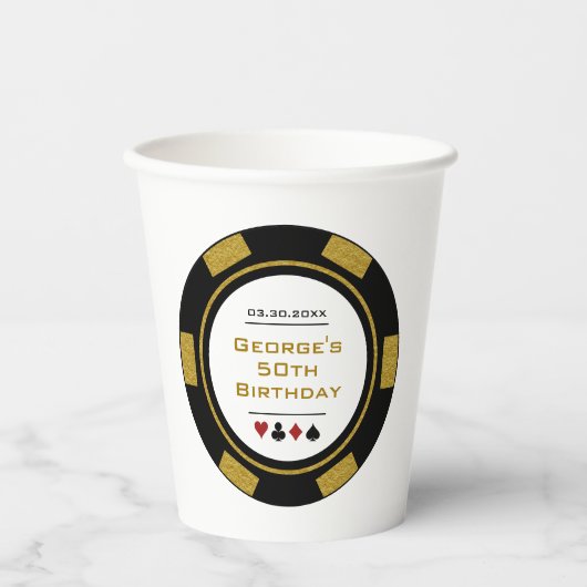 Las Vegas Casino Poker Chip New Orleans Club Pappbecher (Vorderseite)